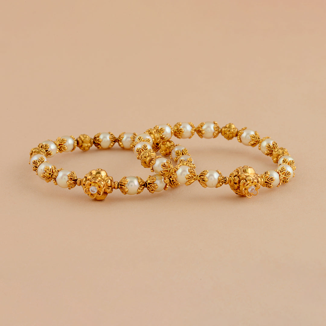 Gold Bangles With Nakshi Balls - Krishna Jewellers Pearls and Gems