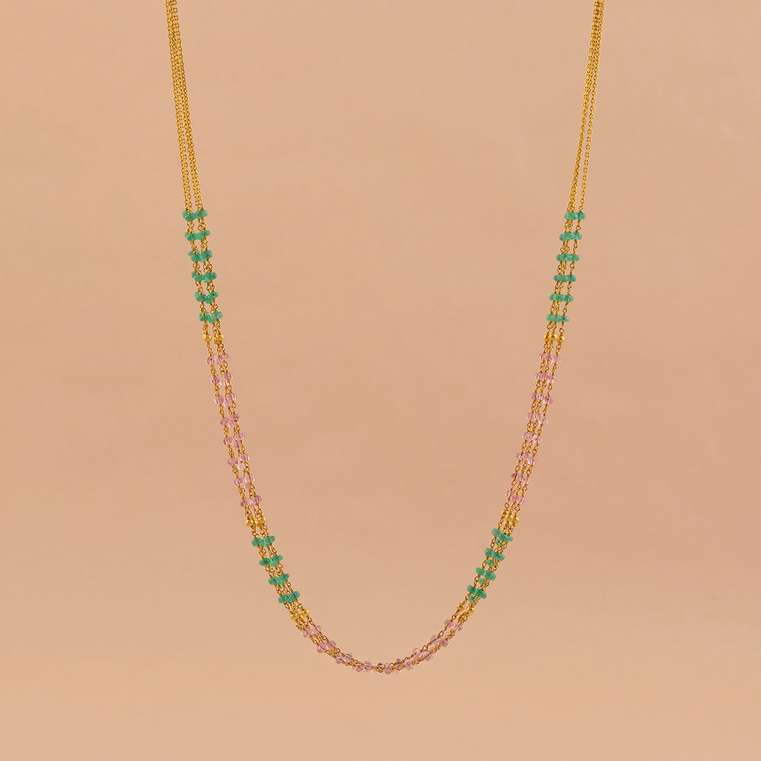 Multiline Emerald And Pearl Chain - Krishna Jewellers Pearls and Gems