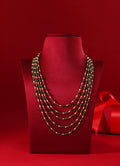 22K Gold Emerald Bead Layered Mala