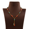 Exotic Coral and Emerald Gold Chain