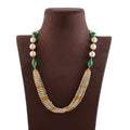 Artistic Gold Pearl Necklace With Beads