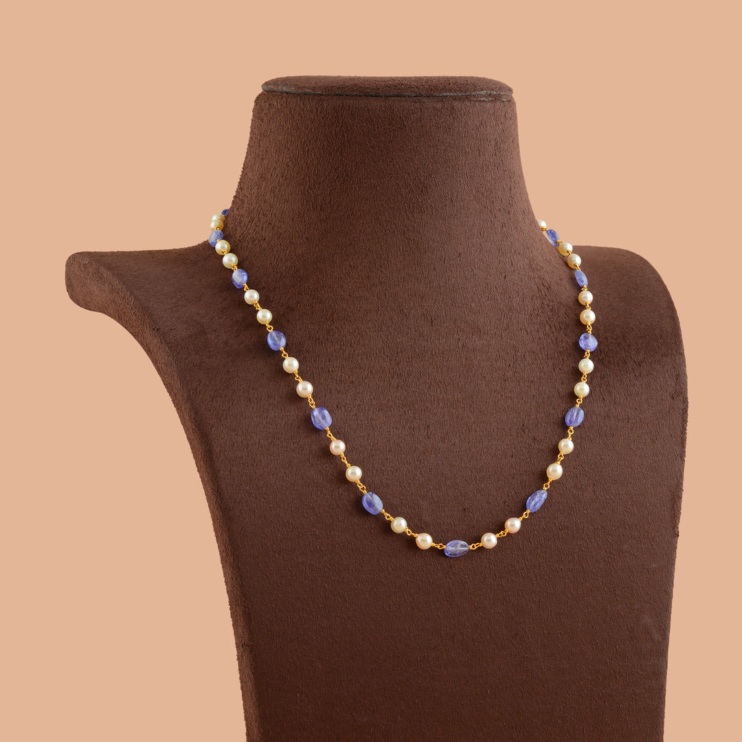 Single Line Pearl and Beads Chain - Krishna Jewellers Pearls and Gems