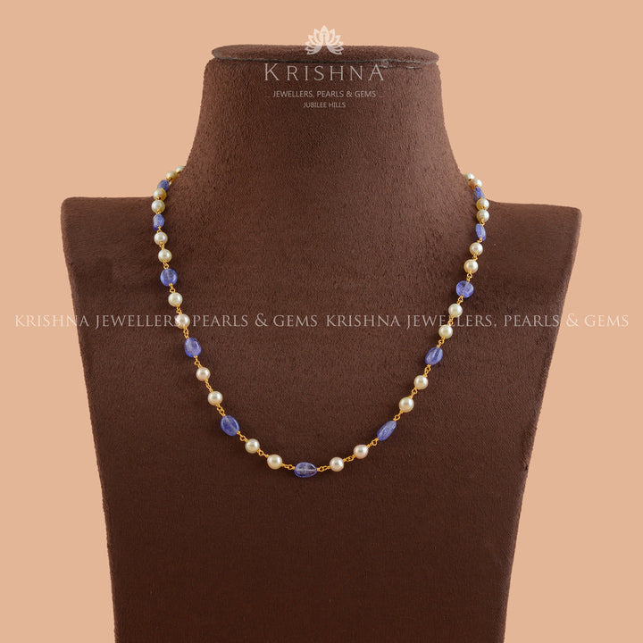 Single Line Pearl and Beads Chain - Krishna Jewellers Pearls and Gems