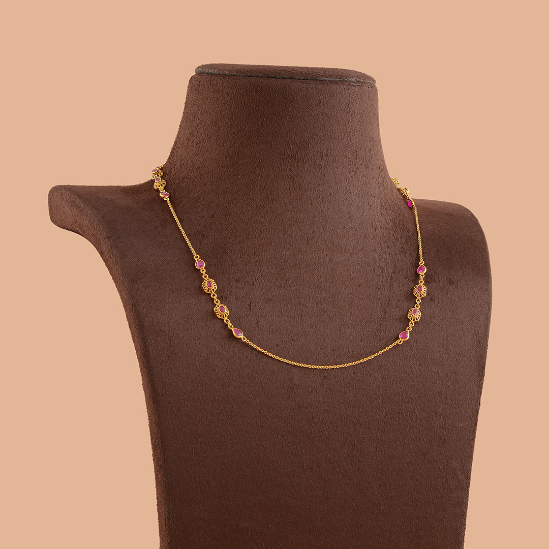 Single Line Semiprecious Beads Chain - Krishna Jewellers Pearls and Gems