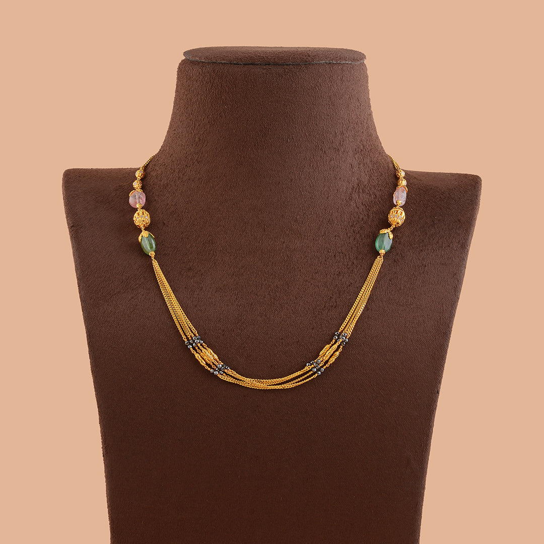 Stylish 22K Gold Beeds Chain - Krishna Jewellers Pearls and Gems