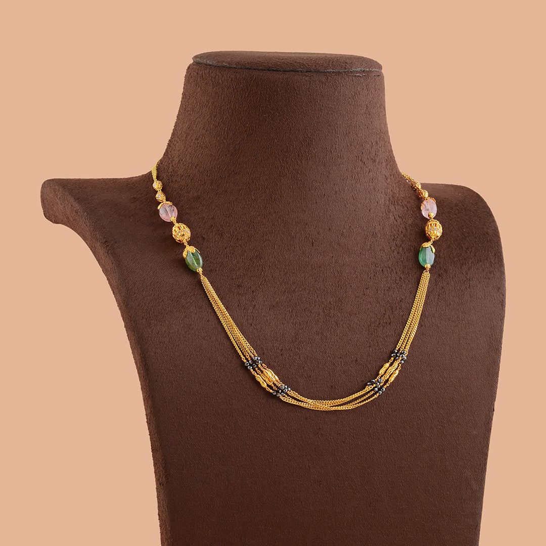 Stylish 22K Gold Beeds Chain - Krishna Jewellers Pearls and Gems