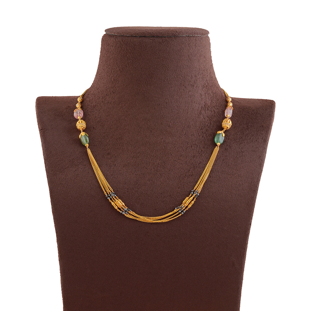 Stylish 22K Gold Beeds Chain - Krishna Jewellers Pearls and Gems