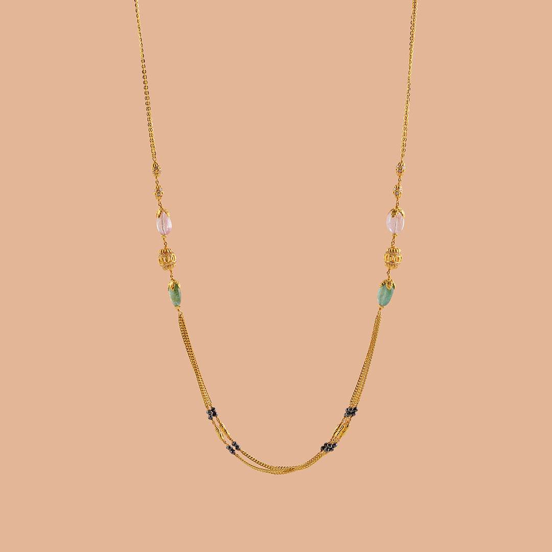 Stylish 22K Gold Beeds Chain - Krishna Jewellers Pearls and Gems