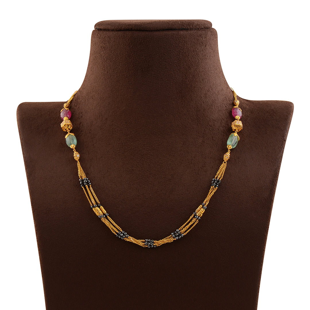 Classic Gold Pearl Necklace - Krishna Jewellers Pearls and Gems