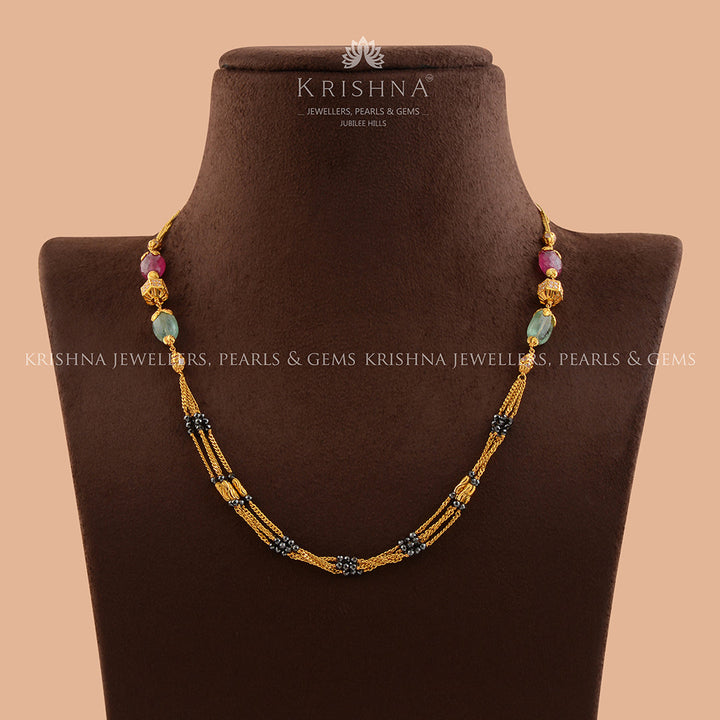 Classic Gold Pearl Necklace - Krishna Jewellers Pearls and Gems