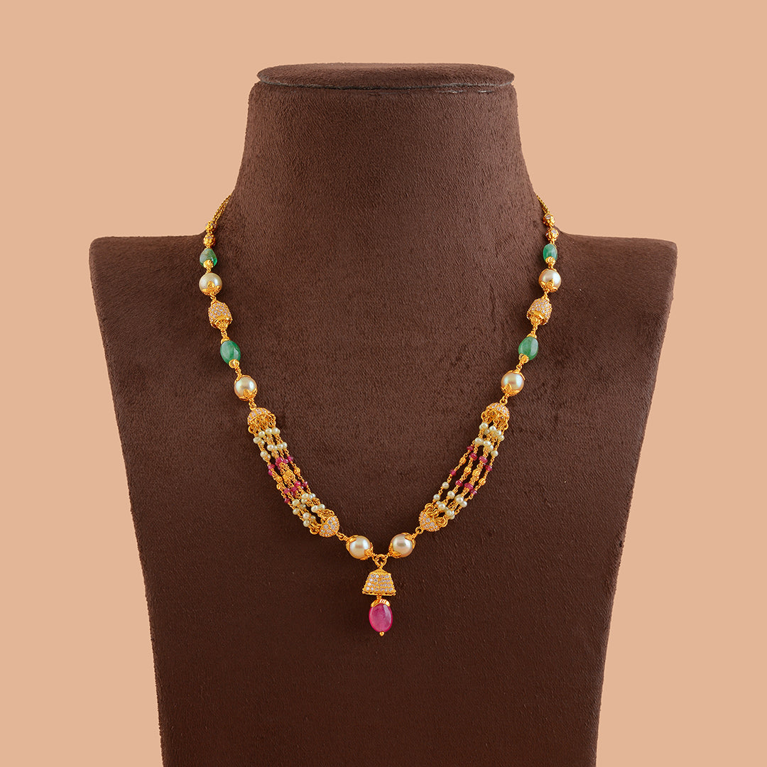 Exquisite Gold Pearl Necklace - Krishna Jewellers Pearls and Gems