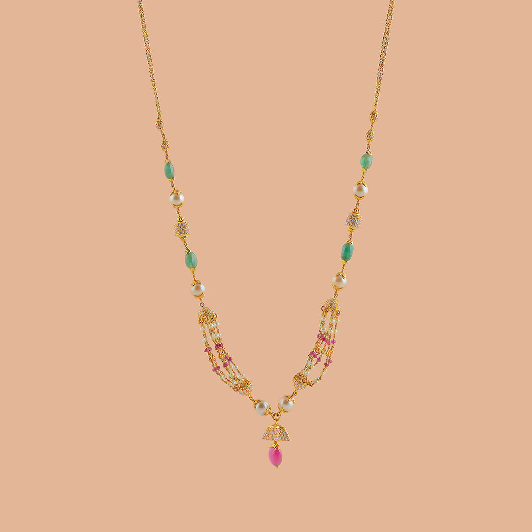 Exquisite Gold Pearl Necklace - Krishna Jewellers Pearls and Gems