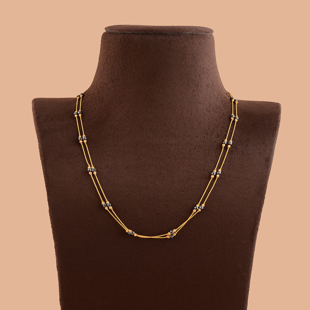 Two Line Crystal Beads Necklace - Krishna Jewellers Pearls and Gems