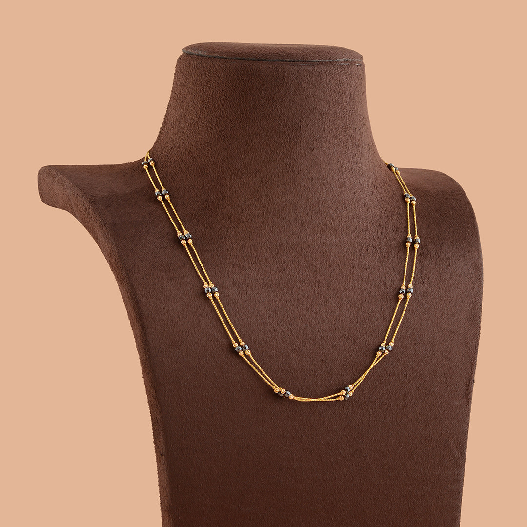 Two Line Crystal Beads Necklace - Krishna Jewellers Pearls and Gems