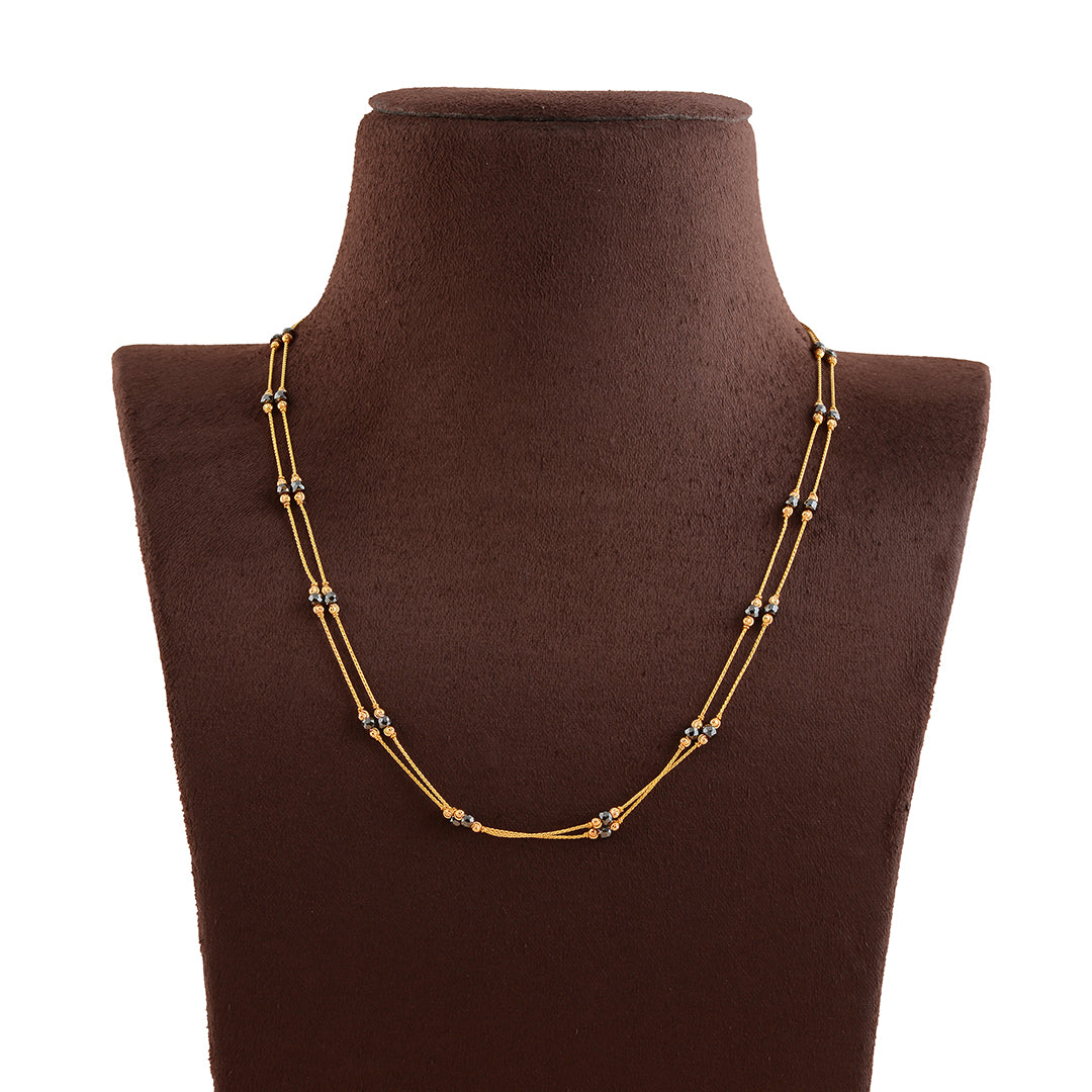 Two Line Crystal Beads Necklace - Krishna Jewellers Pearls and Gems