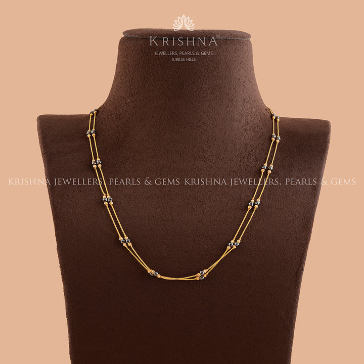 Two Line Crystal Beads Necklace - Krishna Jewellers Pearls and Gems