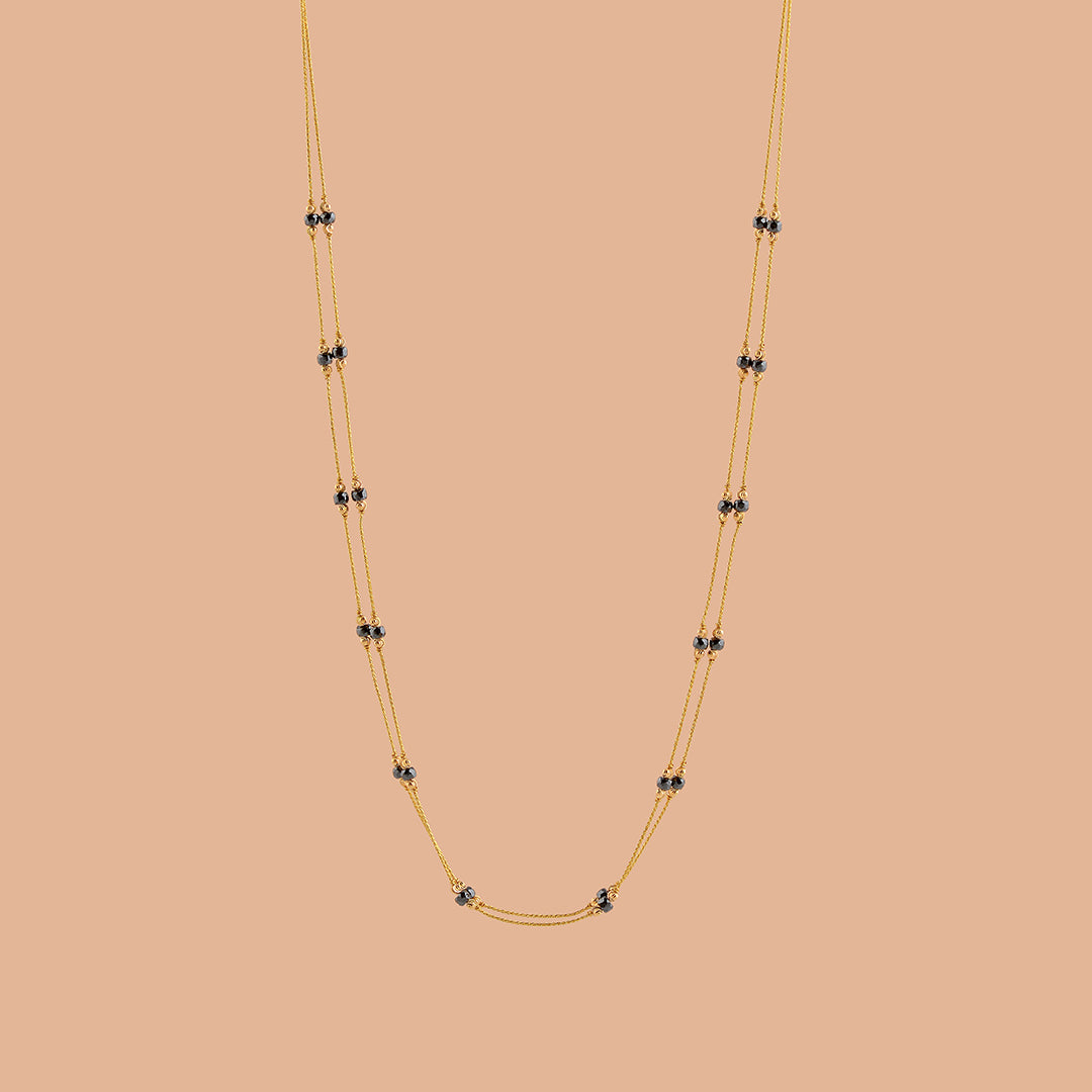 Two Line Crystal Beads Necklace - Krishna Jewellers Pearls and Gems