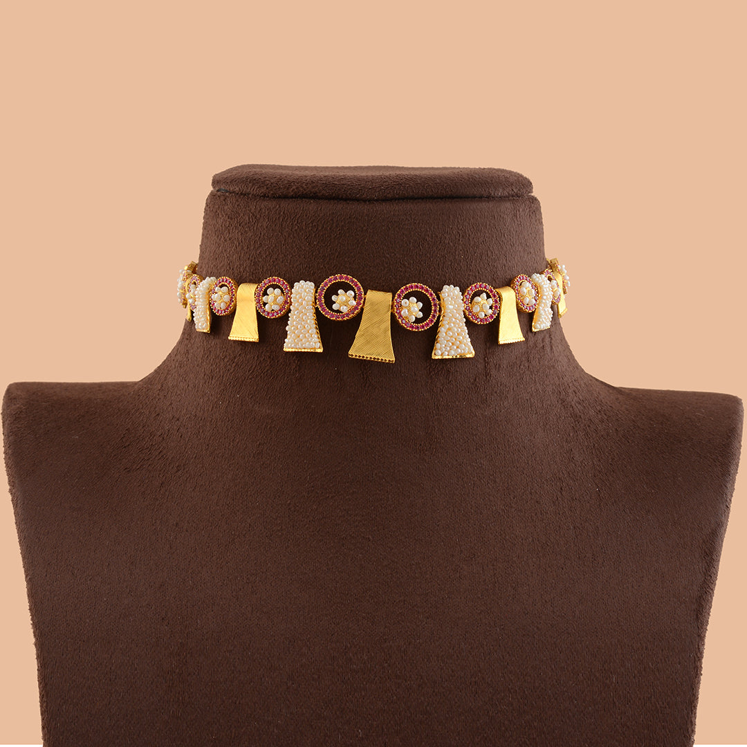 Trendy Gold Pearl Choker - Krishna Jewellers Pearls and Gems
