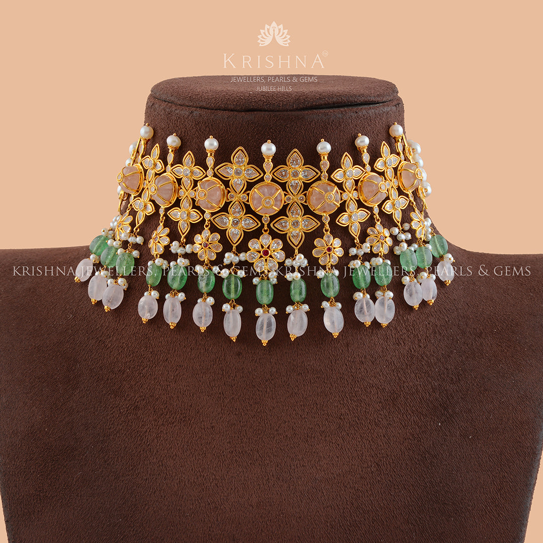 Lovesome Gold Pearl Necklace - Krishna Jewellers Pearls and Gems