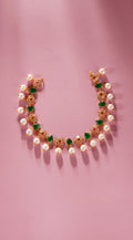 22K Gold Pearl Choker with CZ for Bridal and Festive Wear