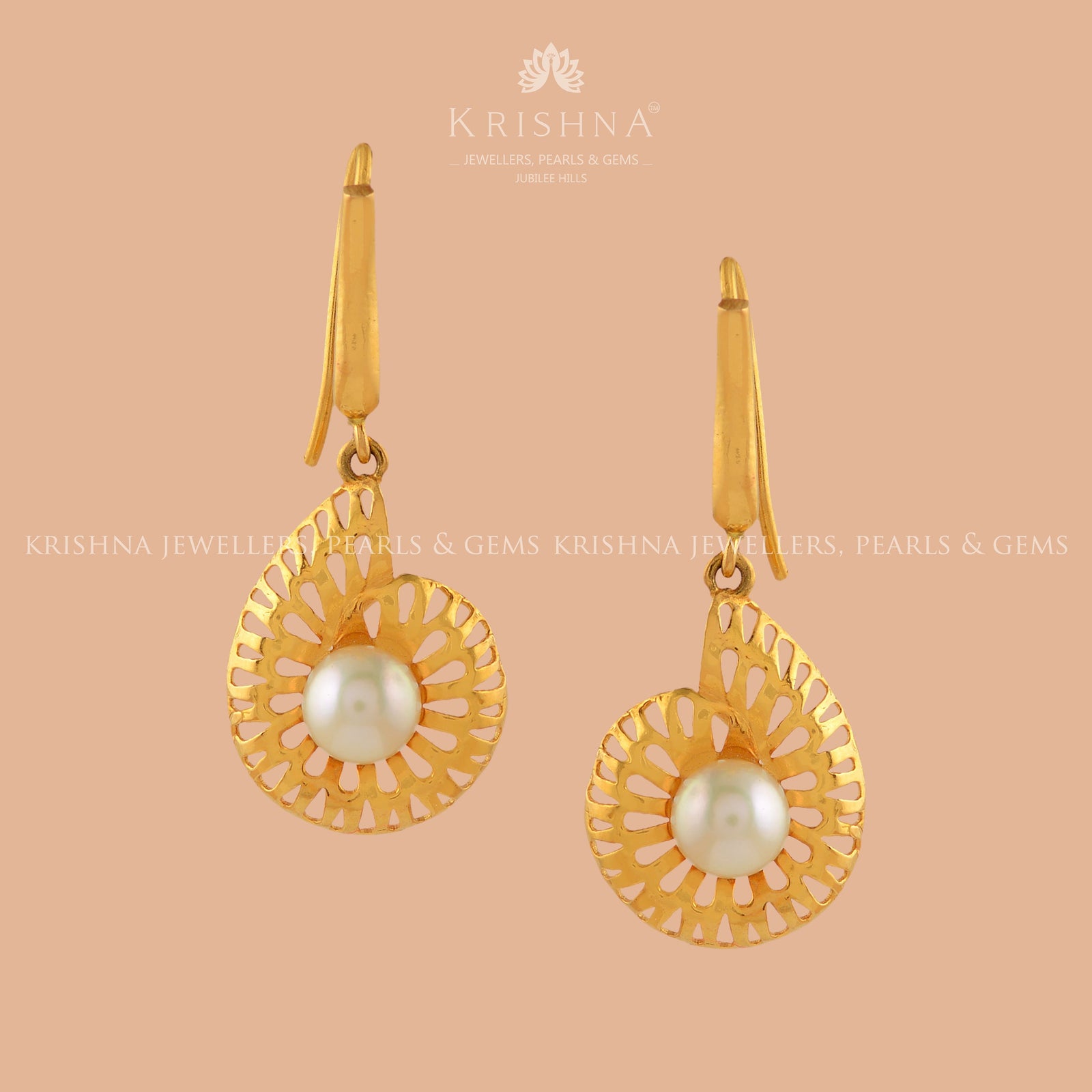 Twirl Gold Pearl Tops - Krishna Jewellers Pearls and Gems