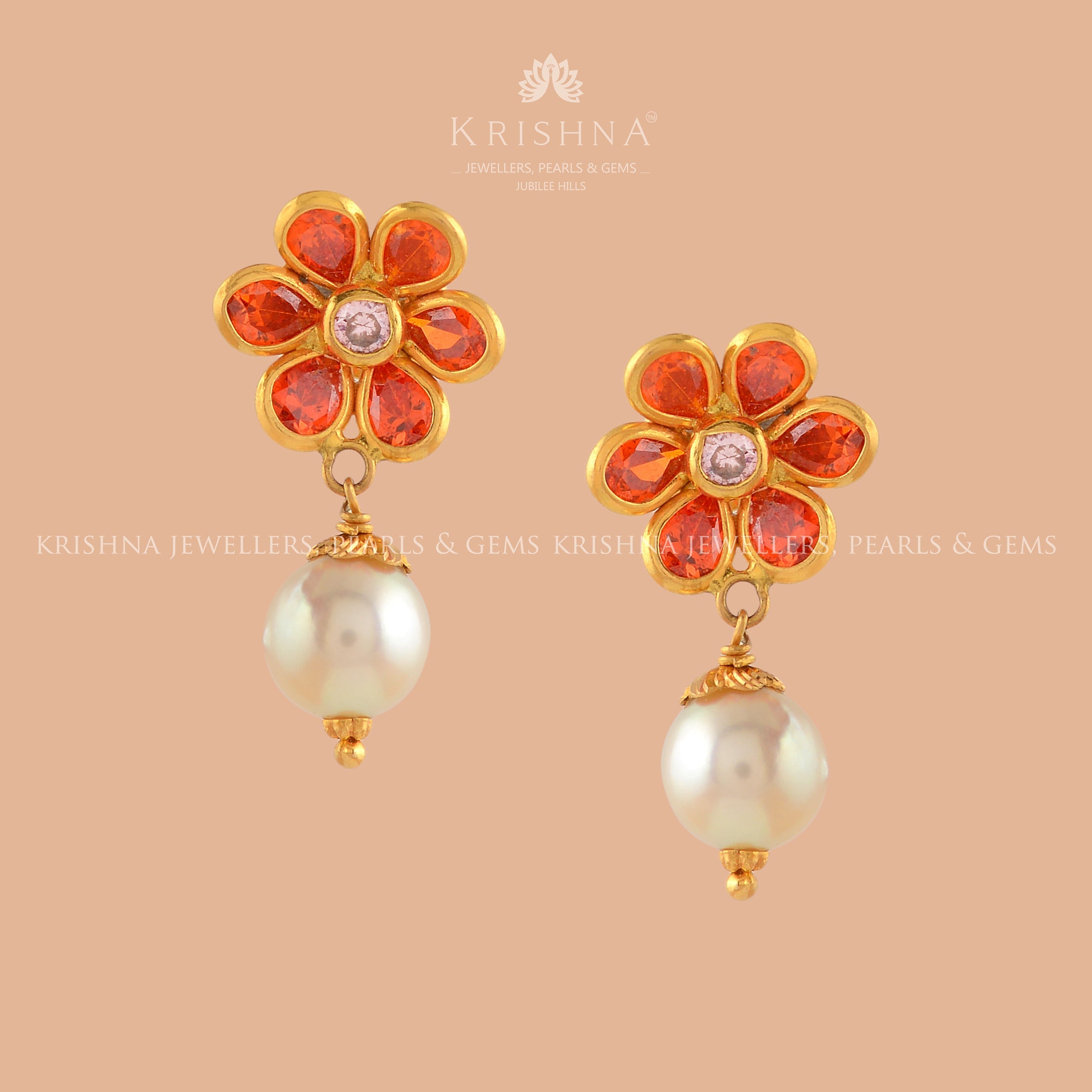 Verdant Short Hanging Diamond Tops - Krishna Jewellers Pearls and Gems