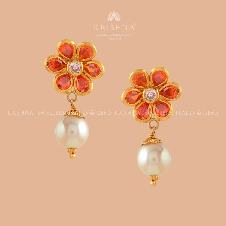 Verdant Short Hanging Diamond Tops - Krishna Jewellers Pearls and Gems