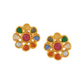 Navaratna Gold Pearl Stud