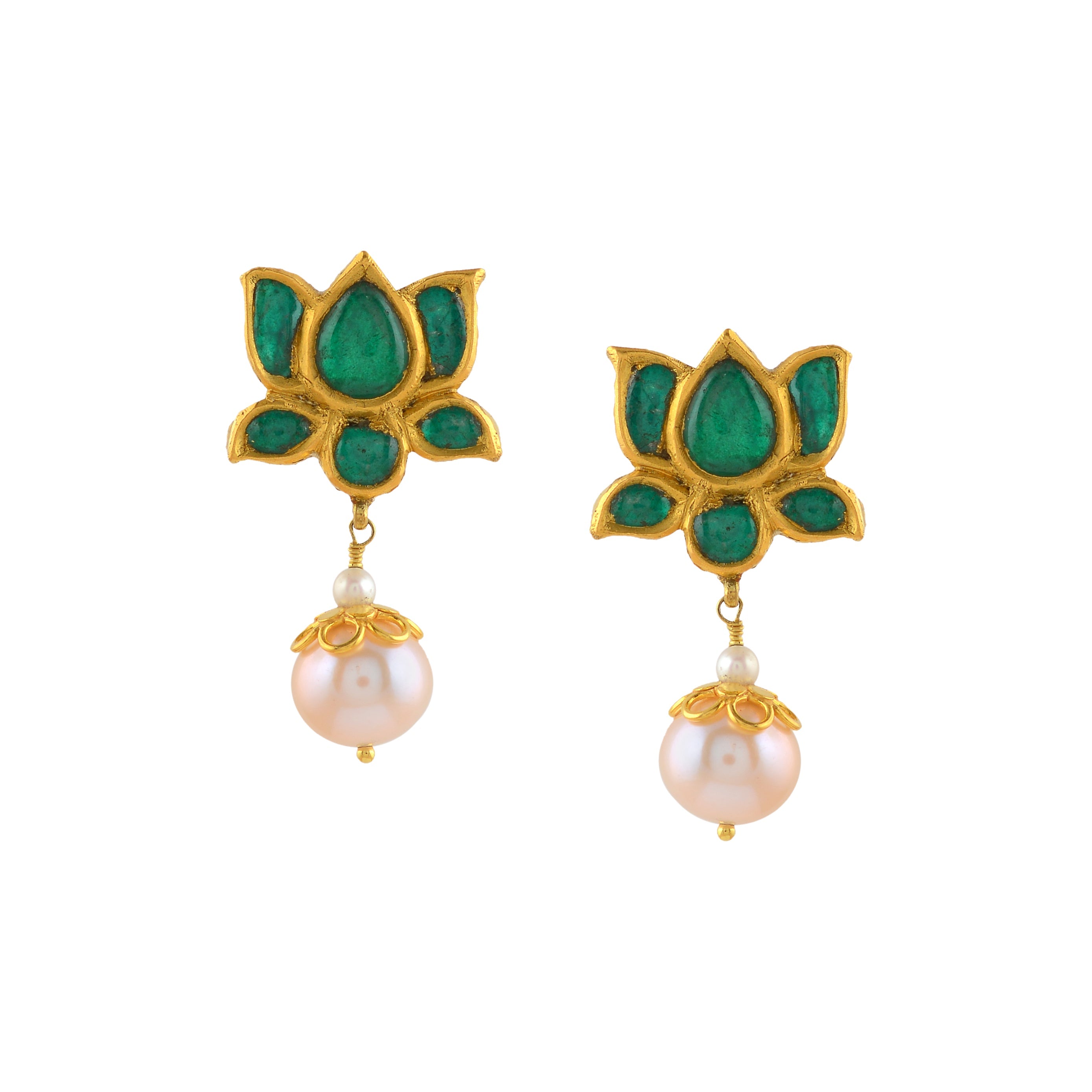 Fern Lotus Gold Pearl Tops - Krishna Jewellers Pearls and Gems