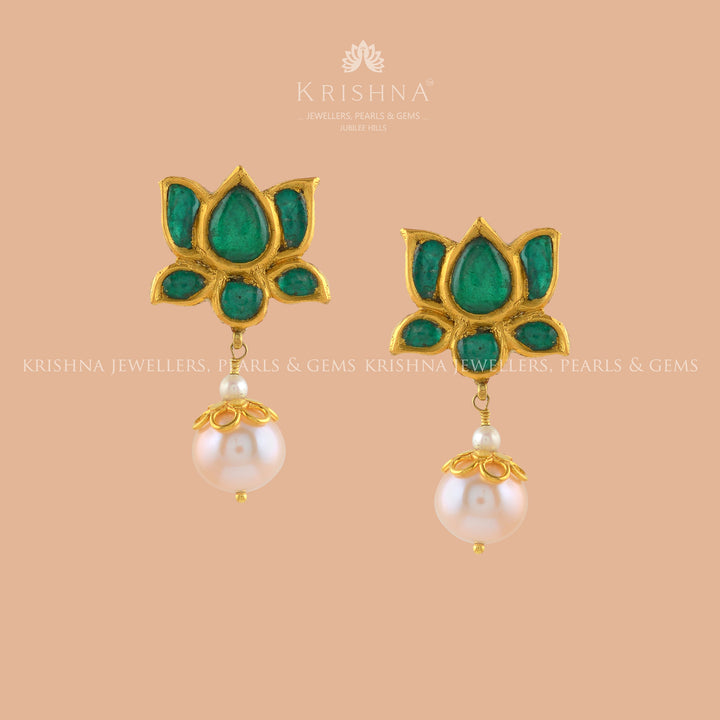 Fern Lotus Gold Pearl Tops - Krishna Jewellers Pearls and Gems