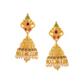 Maa Laxmi Gold Pearl Jhumka