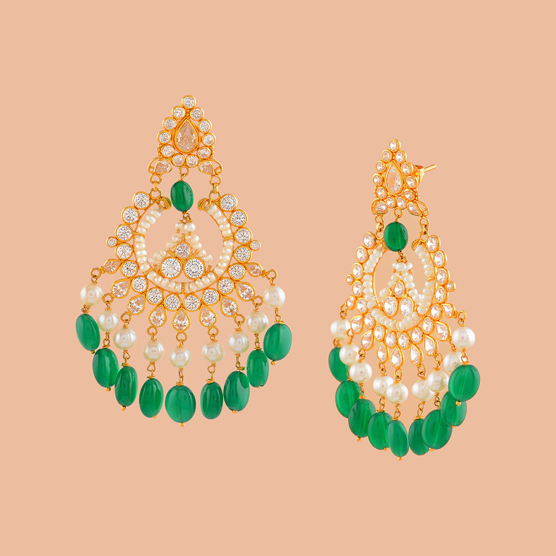 Pitavasa Chandbali Gold Pearl Tops - Krishna Jewellers Pearls and Gems