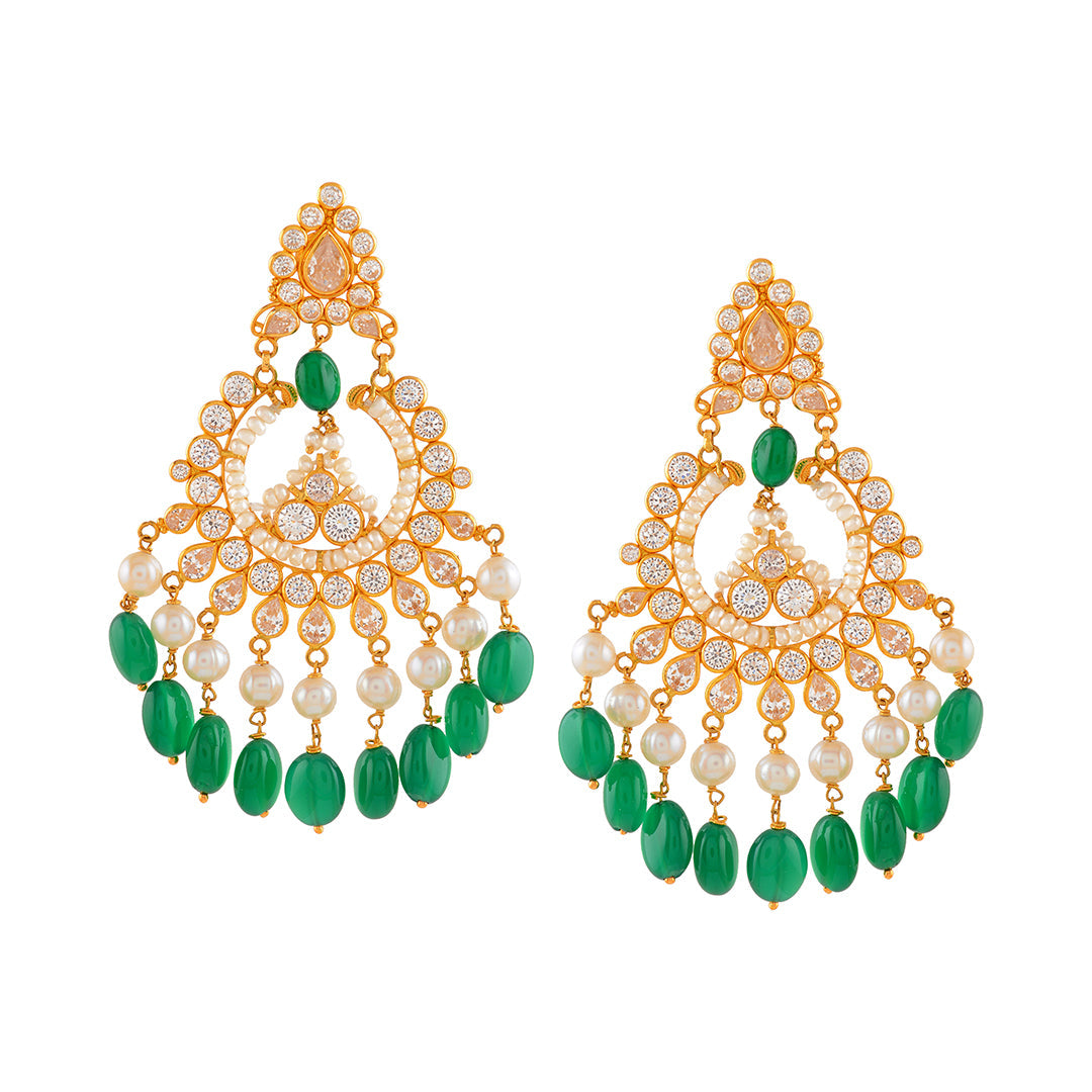 Pitavasa Chandbali Gold Pearl Tops - Krishna Jewellers Pearls and Gems