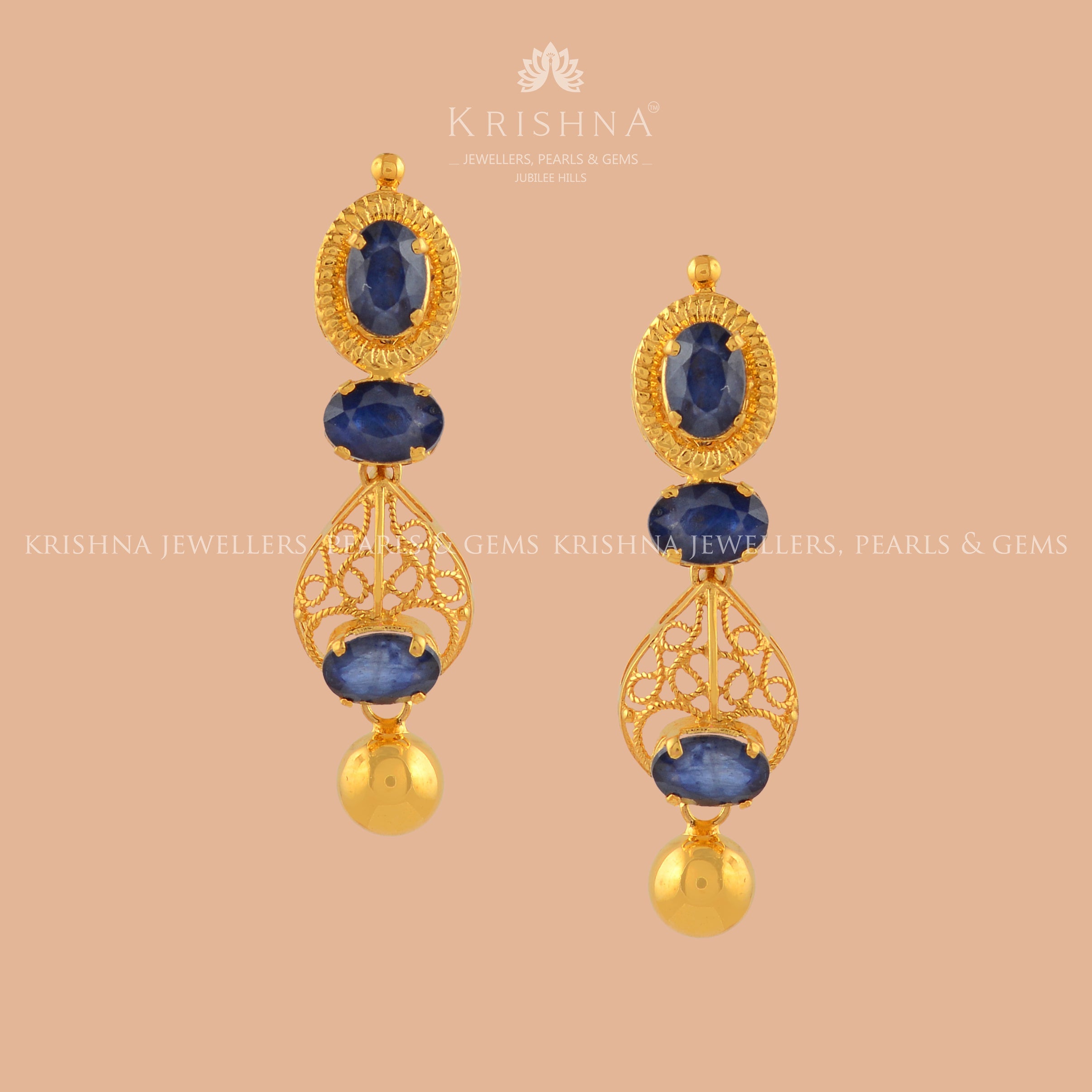 Precious Gold Pearl Hanging Tops - Krishna Jewellers Pearls and Gems