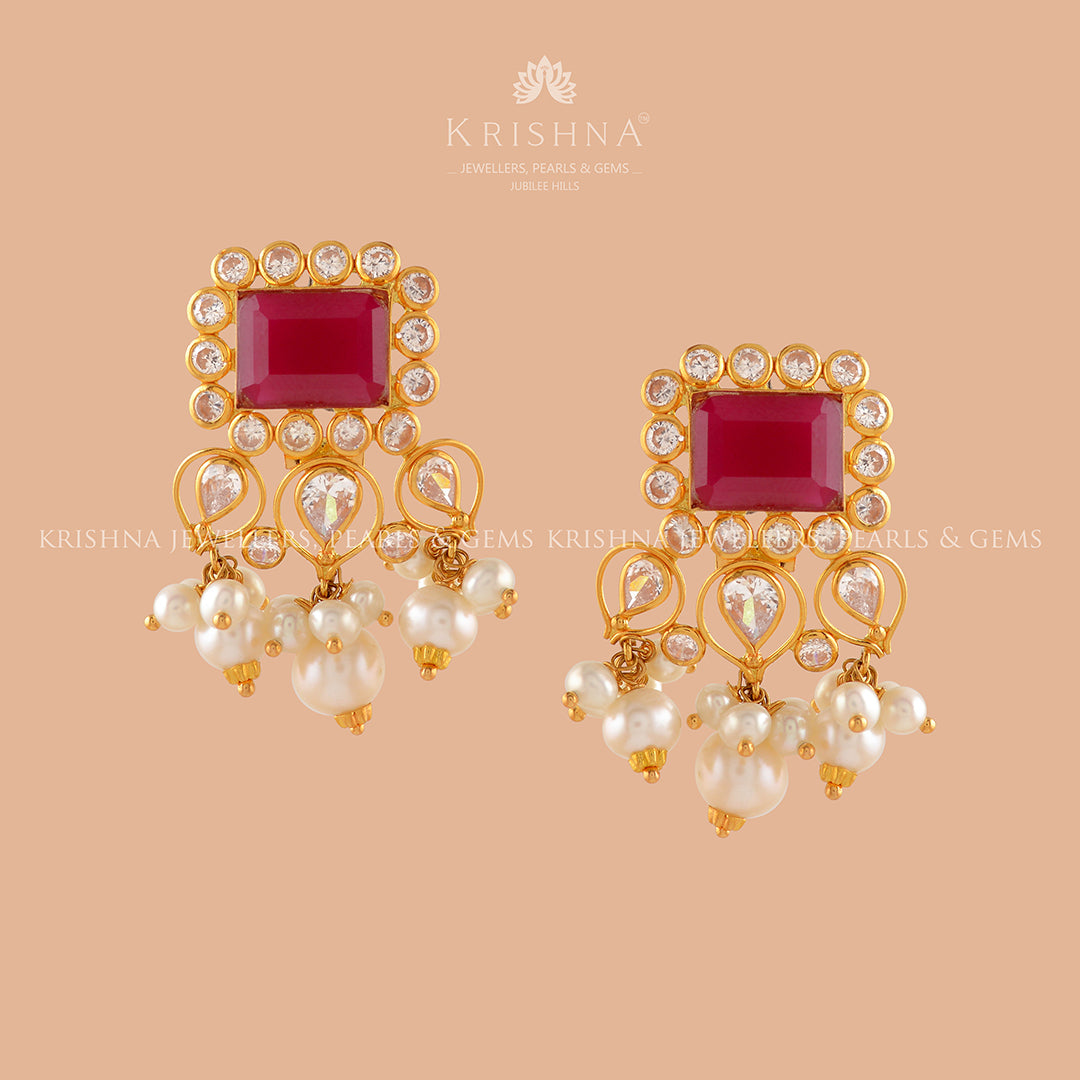 Gold Pearl Tops With Guttapusalu - Krishna Jewellers Pearls and Gems