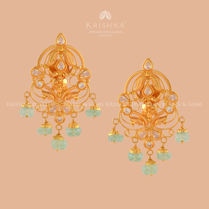 Gold Pearl Jhoomer Earrings - Krishna Jewellers Pearls and Gems