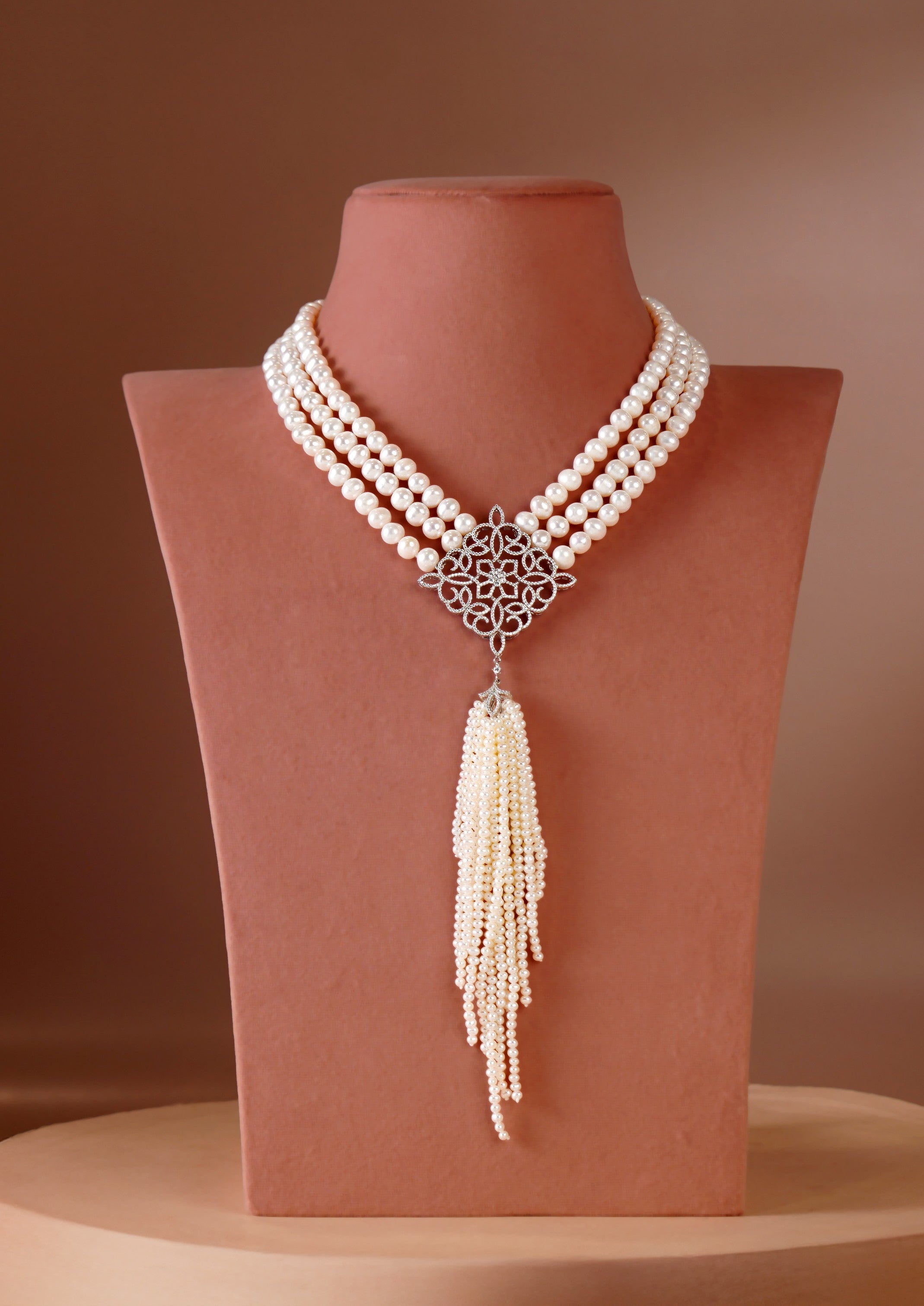 Handcrafted Freshwater Pearl Statement Necklace