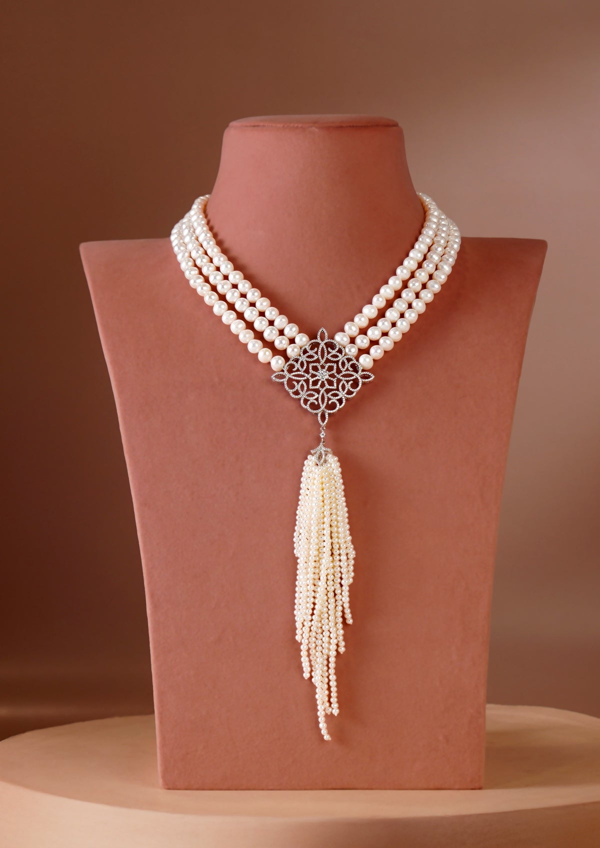 Handcrafted Freshwater Pearl Statement Necklace