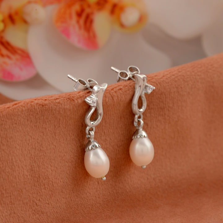 Lustrous Essence: Freshwater Pearl Drop Earrings