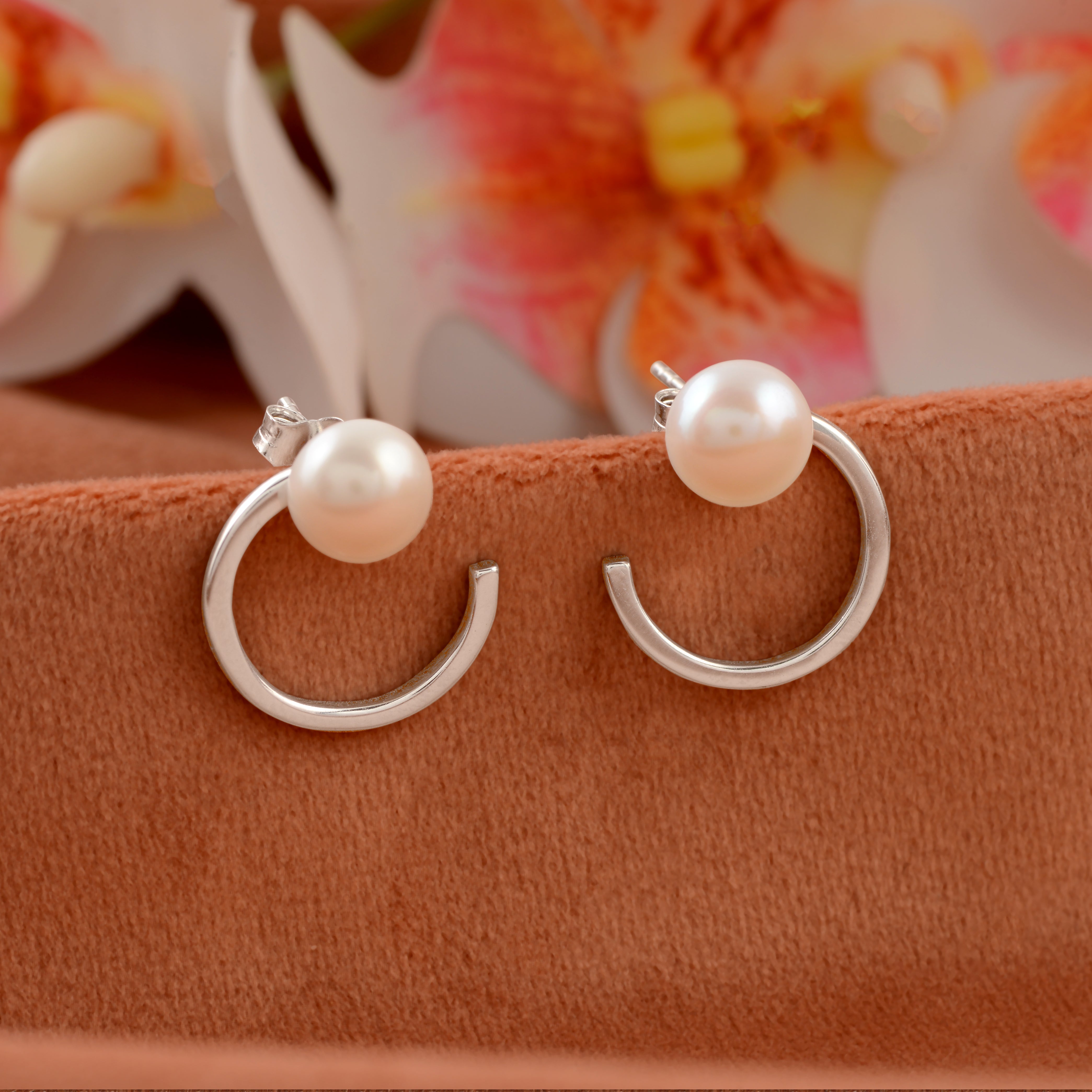 Graceful Pearl Stud Earrings