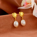 Coin-style Pearl Studs Danglers