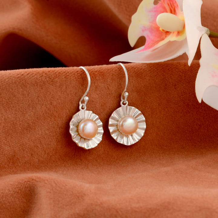 Sterling Silver Flower Design Earring