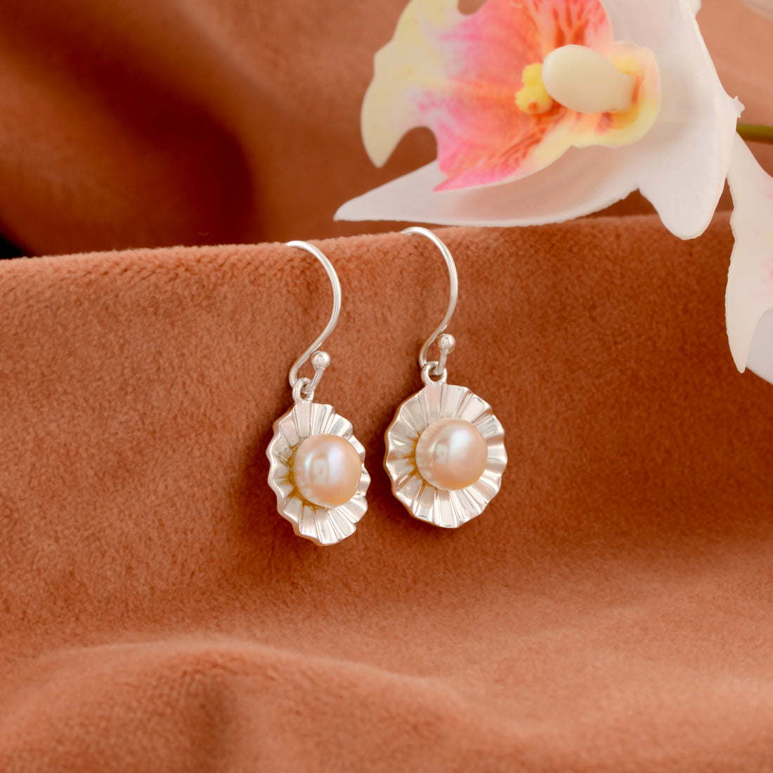 Sterling Silver Flower Design Earring
