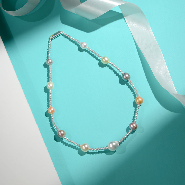 Multicolour Freshwater Pearl Chain Necklace
