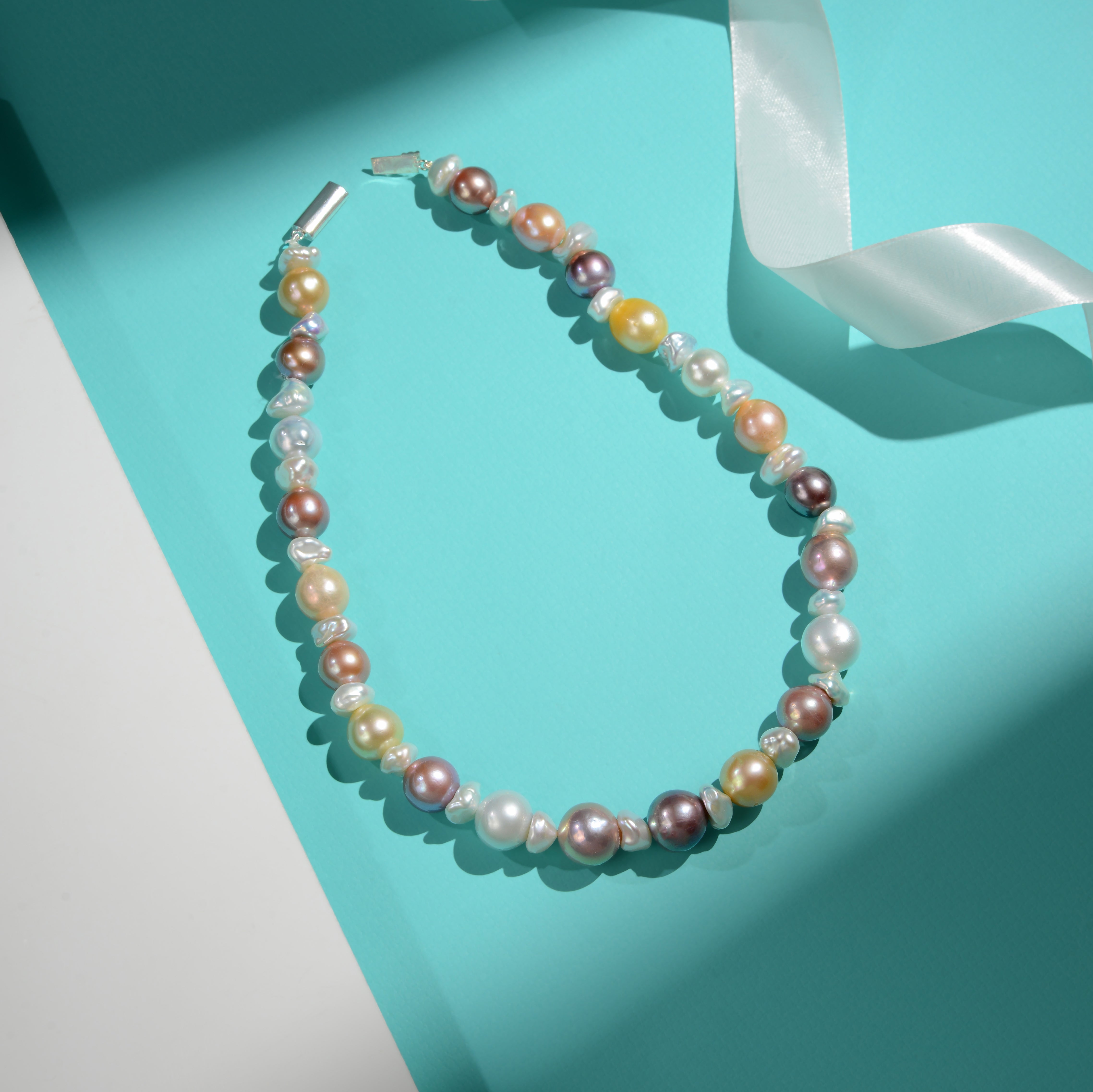 Multicoloured Baroque Pearl Necklace