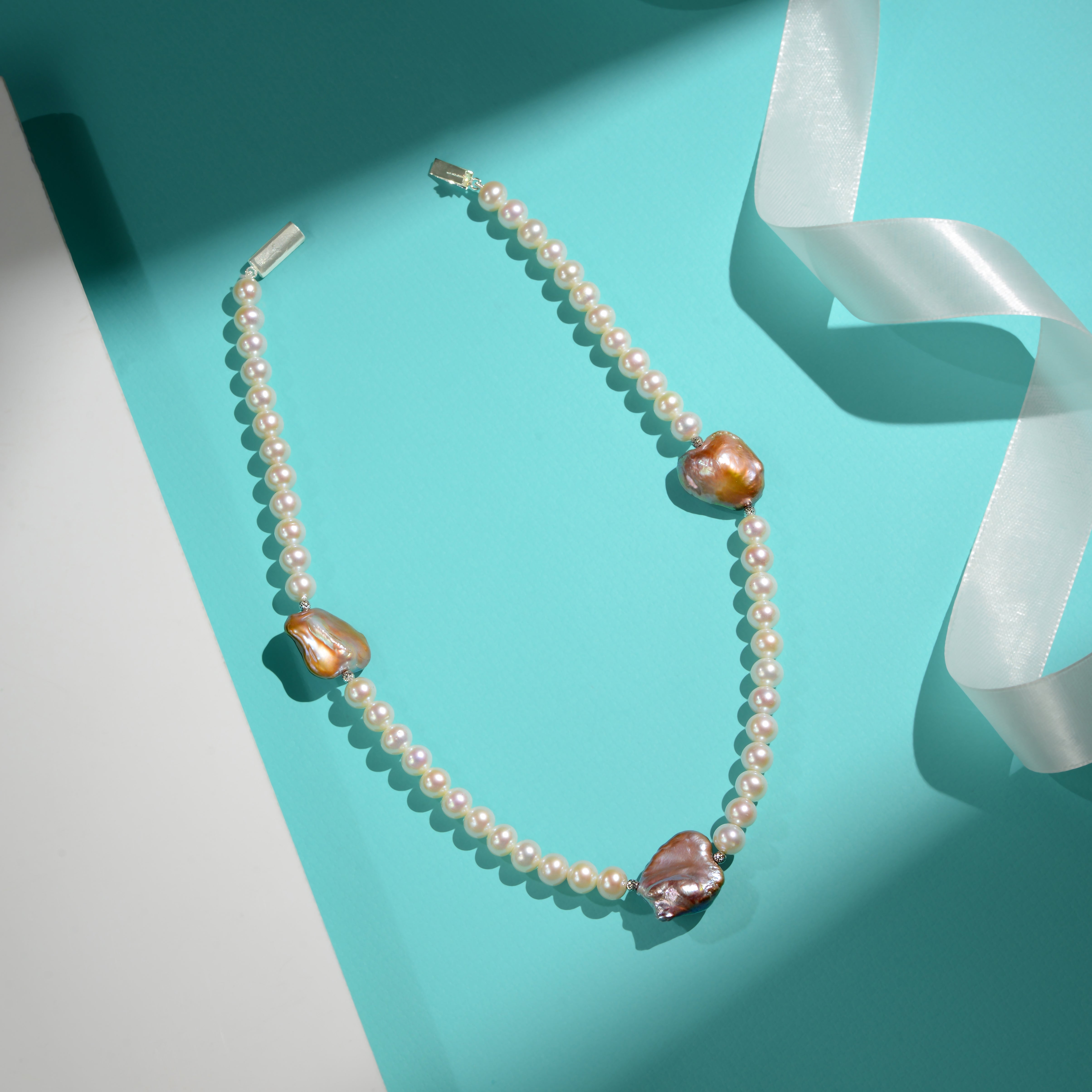 Modern Vintage Baroque Pearl Necklace