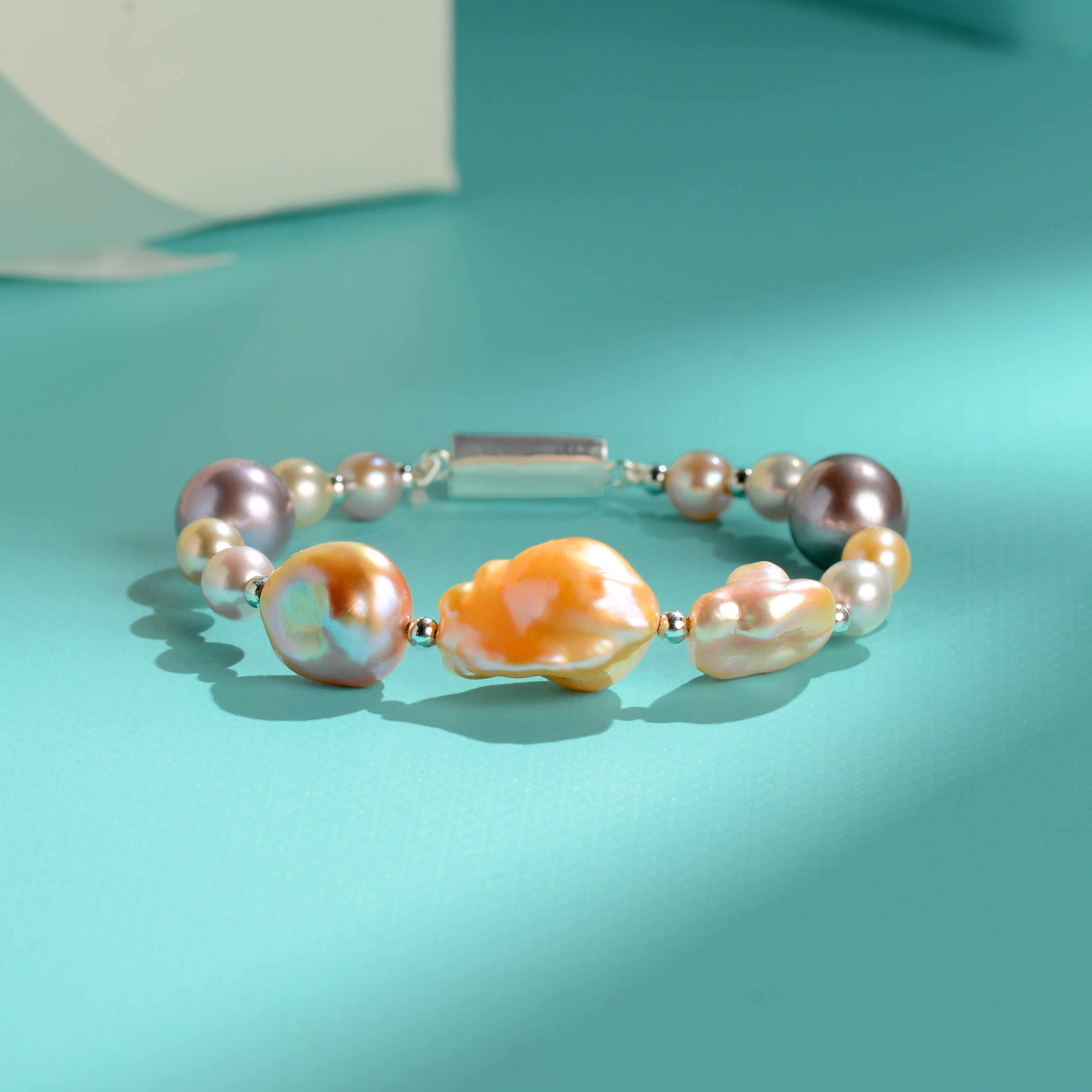Baroque Pearl Bracelet with Silver Clasp