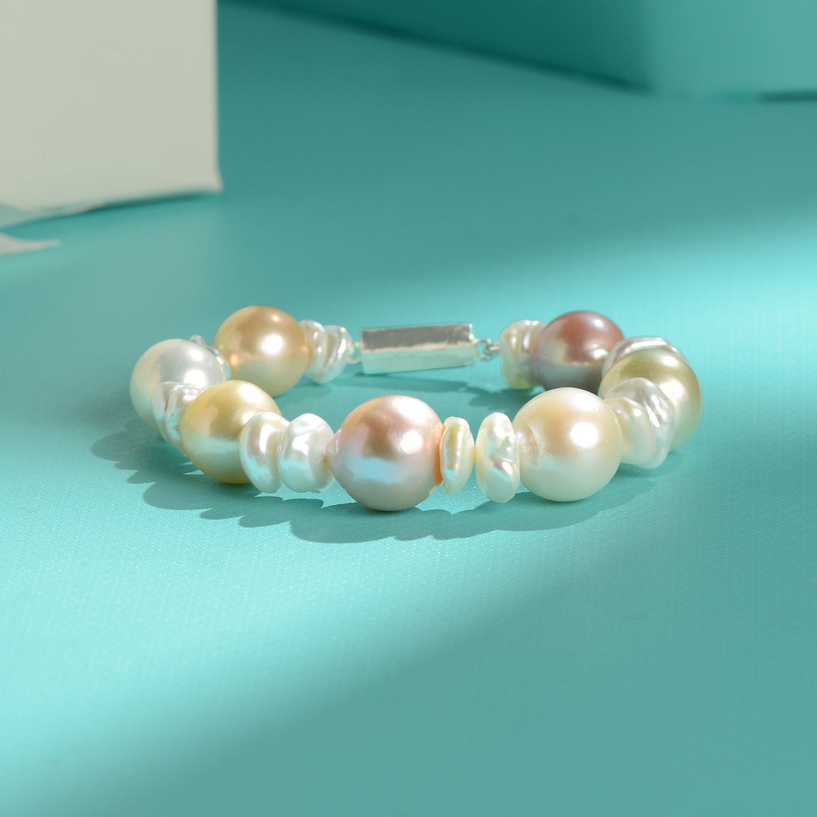 Champagne Baroque Pearl Bracelet (Graduated Freshwater Baroque Pearl Bracelet)