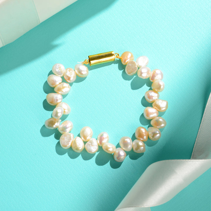 Hand-strung Baroque Freshwater Pearl Bracelet