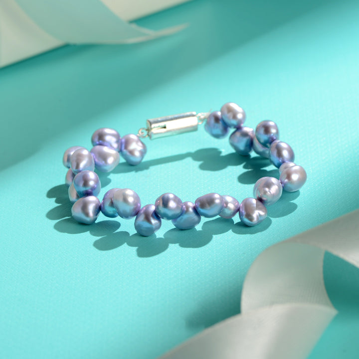 Aurora Baroque Pearl Bracelet with Silver Clasp